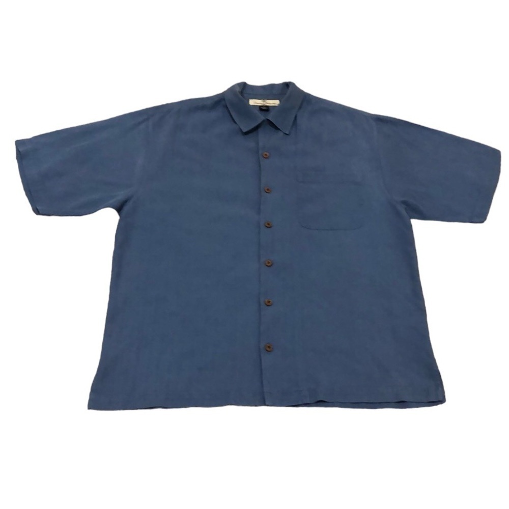 Tommy Bahama Silk Button Down Shirt Size Medium Dusty Blues